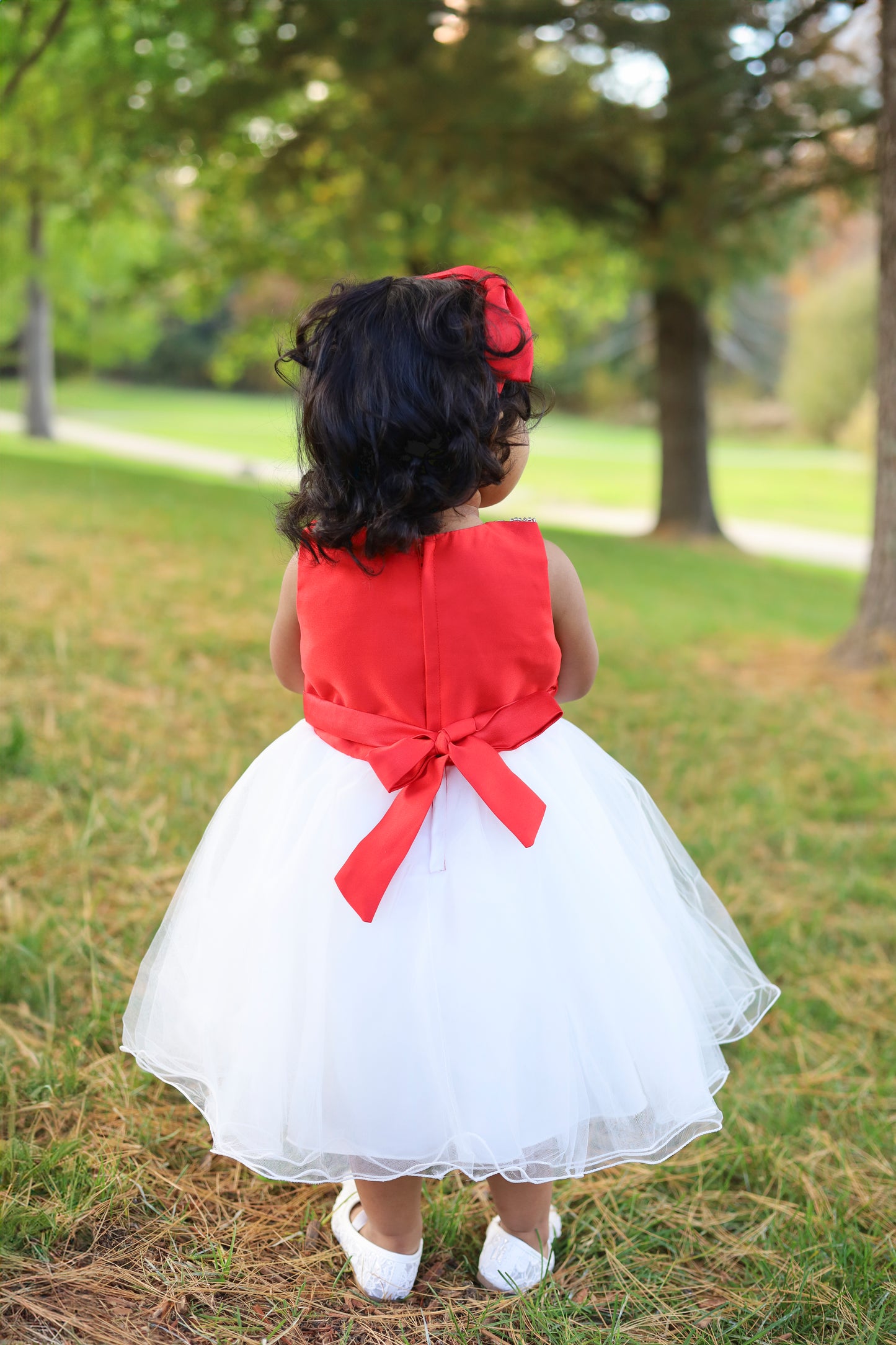 Scarlet Elegance White and Red Dress