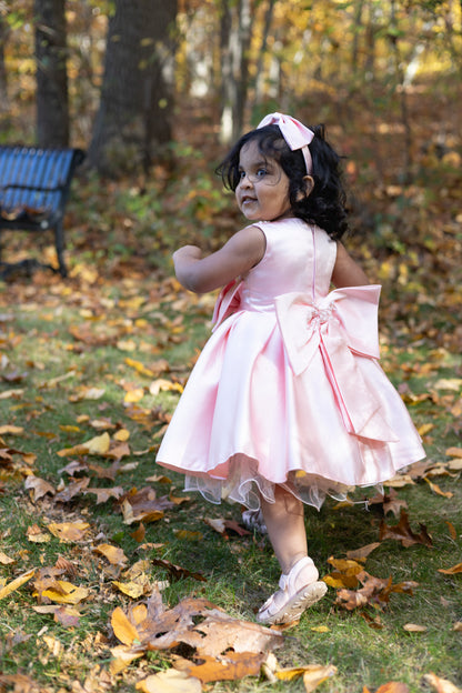 Blush Pearl Pink Satin Princess Dress