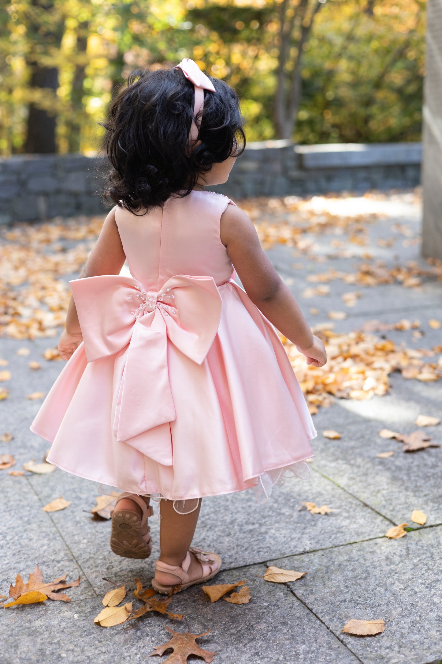 Blush Pearl Pink Satin Princess Dress