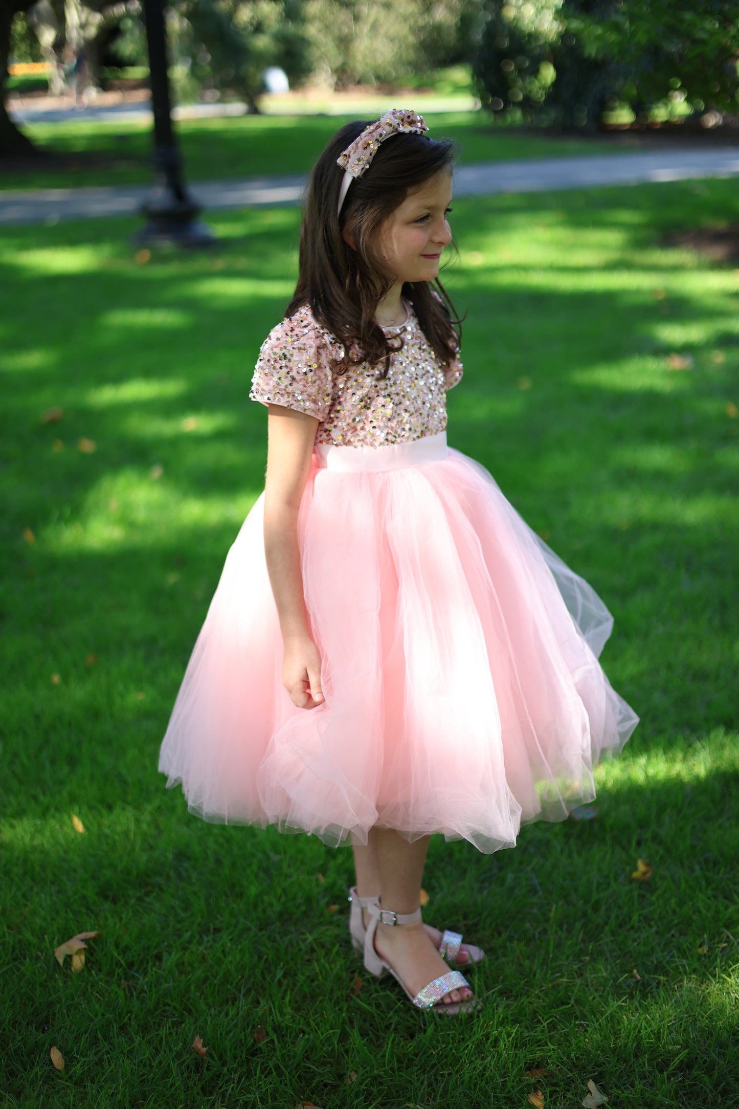 Enchante Pink Sequinvel Dress