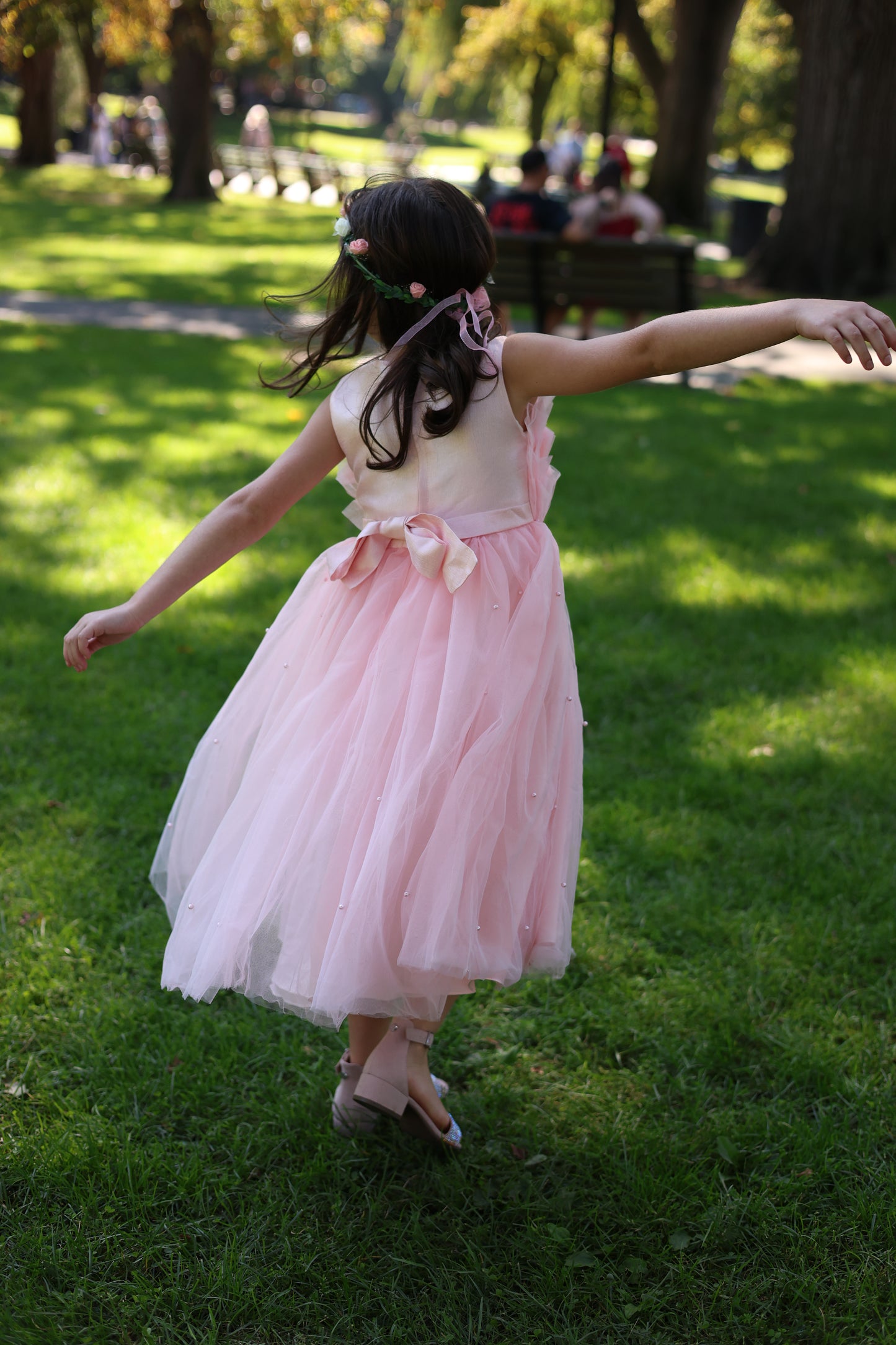 Pink Pleats Pearl Dress