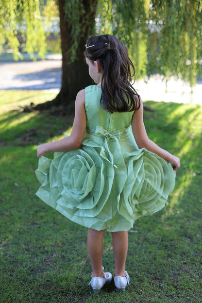 Fancy Green Flower Dress