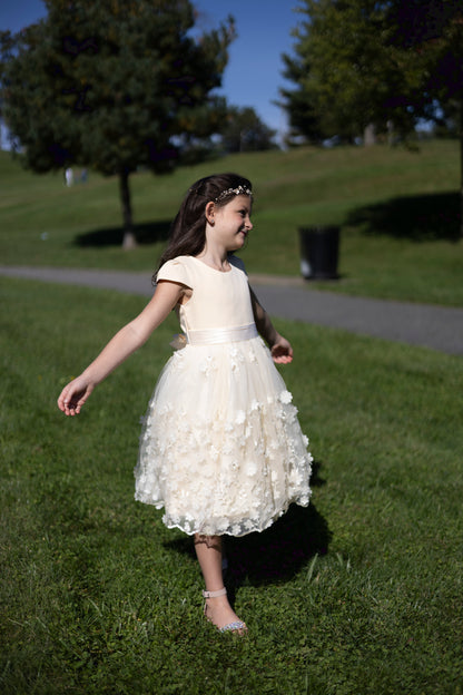 Enchanted Floral Tulle Ivory Dress