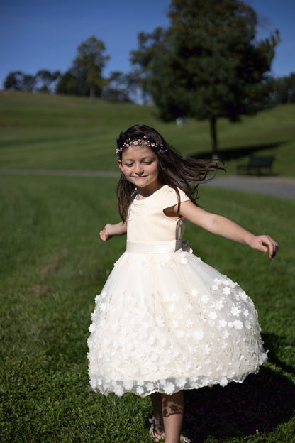 Enchanted Floral Tulle Ivory Dress