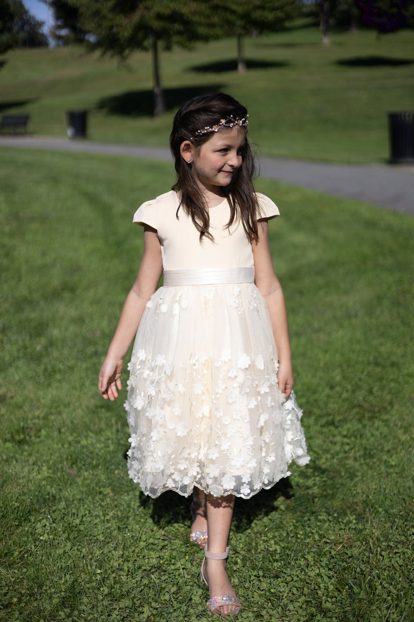 Enchanted Floral Tulle Ivory Dress