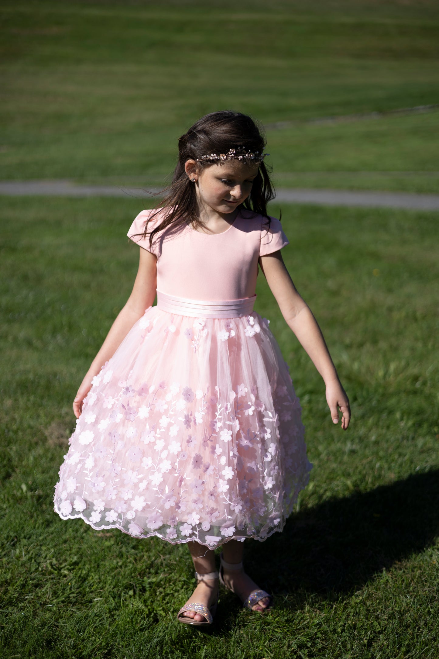 Enchanted Floral Tulle Pink Dress