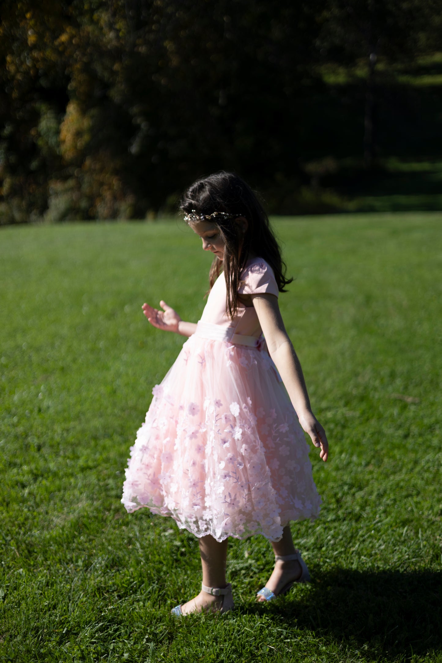 Enchanted Floral Tulle Pink Dress