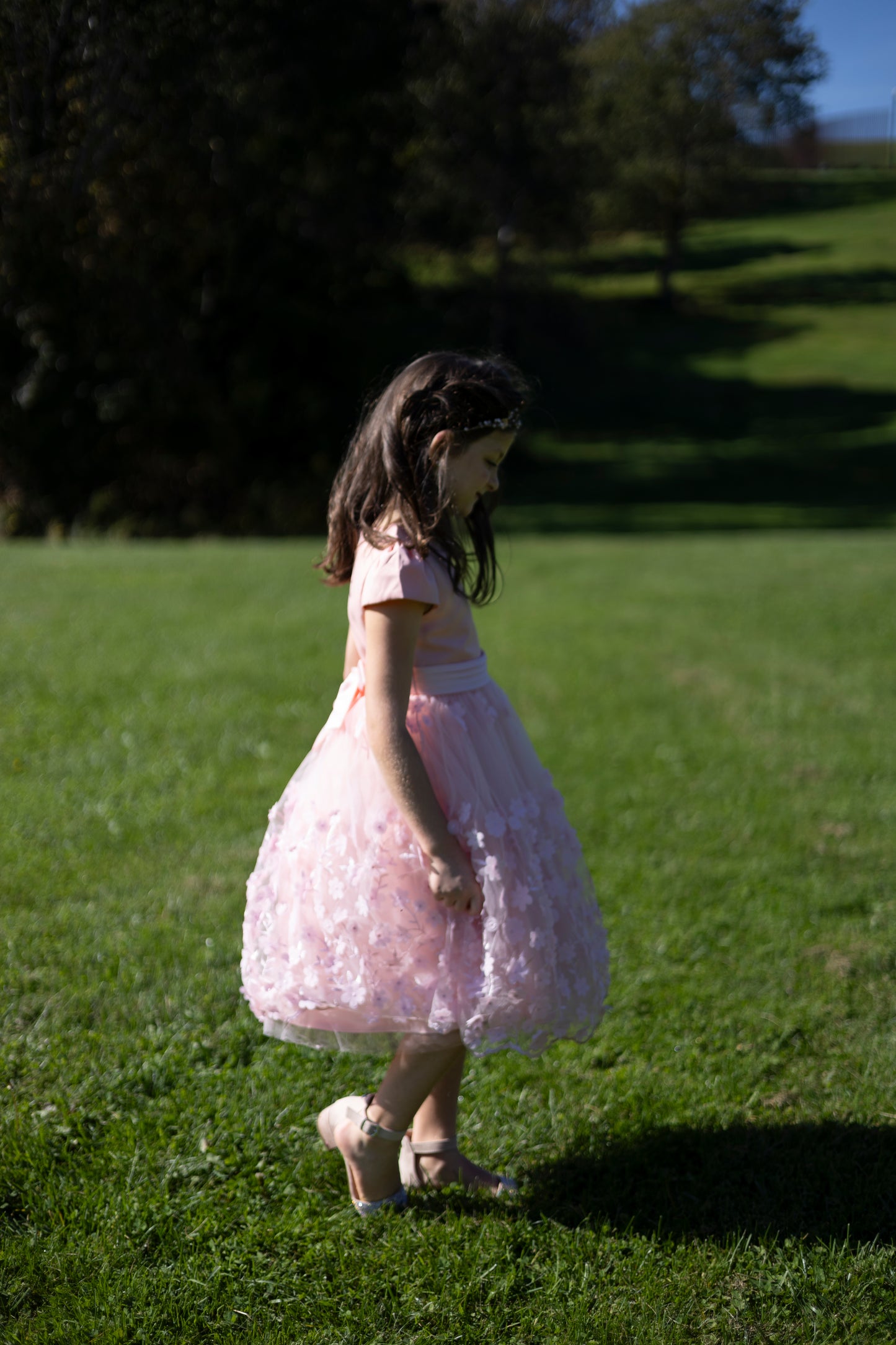 Enchanted Floral Tulle Pink Dress