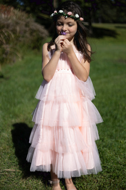 Twirl Of Elegance Pink Tulle Dress