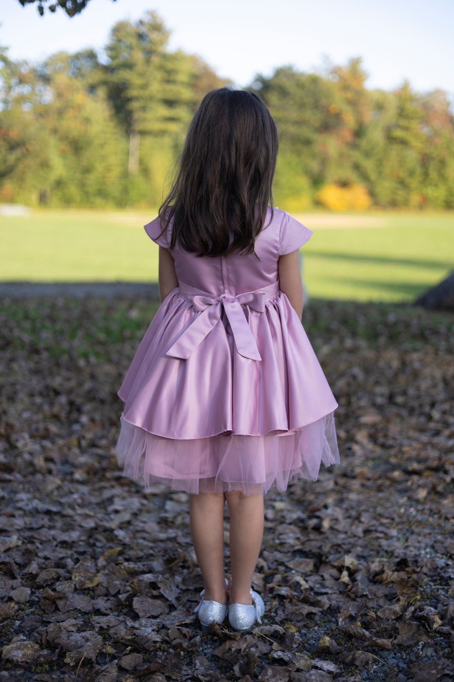 Pearls Embellished Pink Party Dress