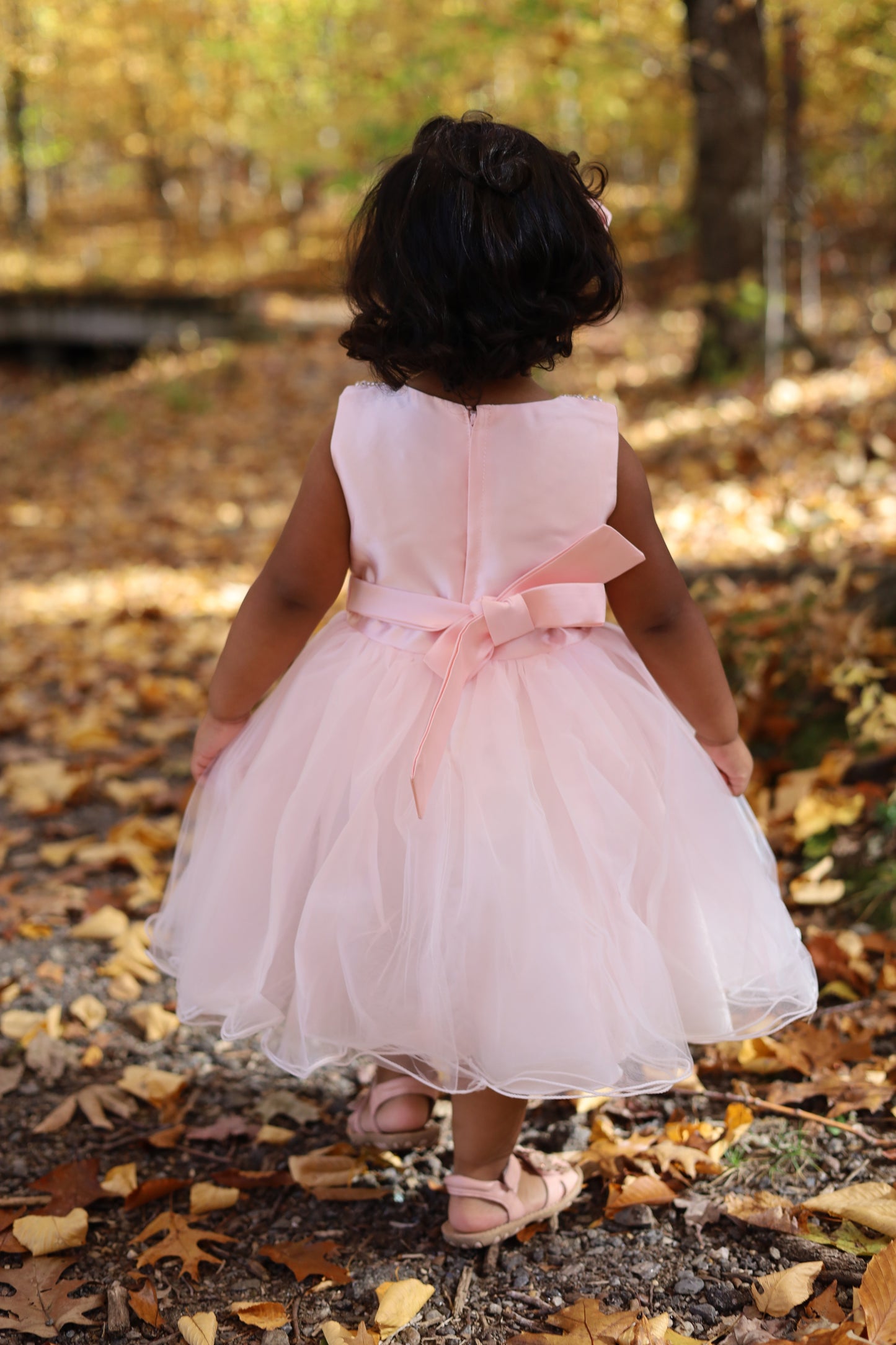 Pink and White Pearl Embellished Dress